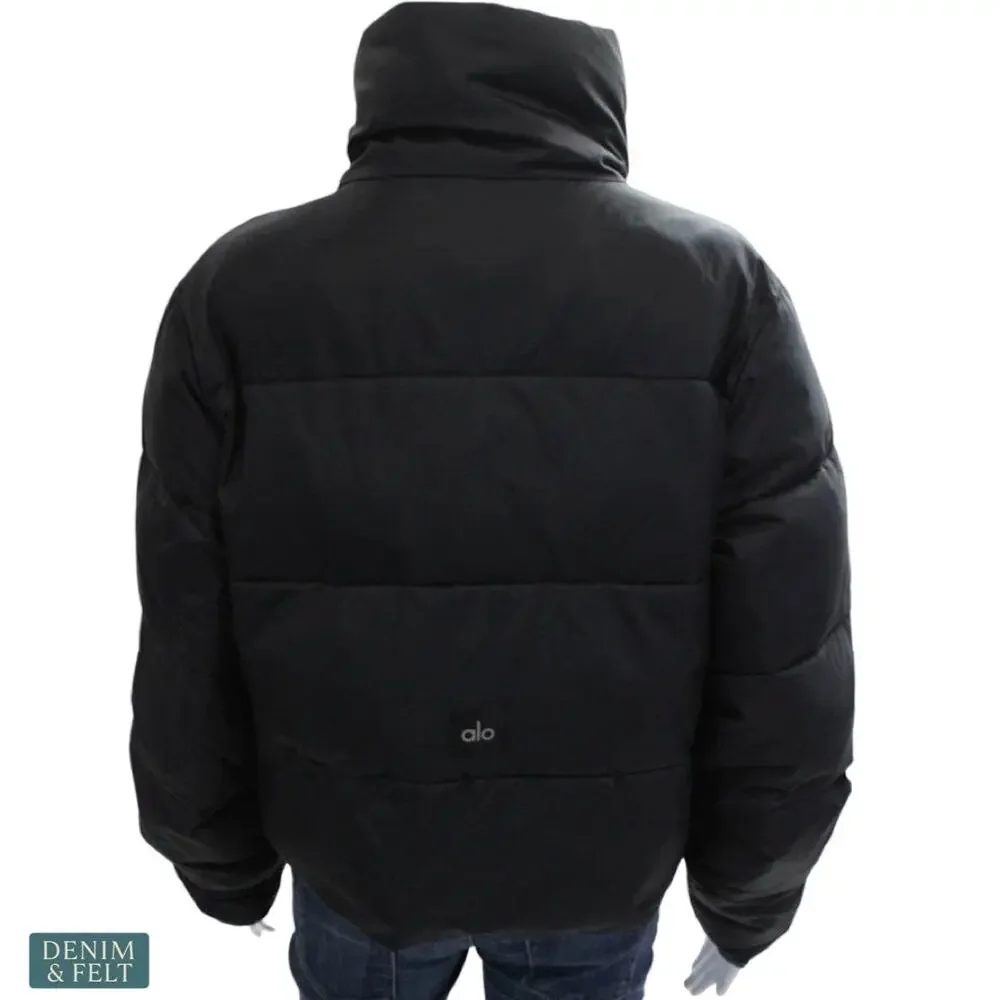 Alo Yoga Gold Rush Puffer Jacket Black Warm Athleisure Streetwear Winter Layer - Picture 10 of 16